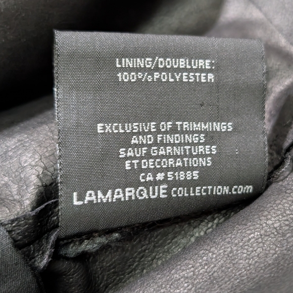 LAMARQUE Black 100% Genuine Leather Cropped Open Front Bolero Jacket - Size 6 - Picture 9 of 9